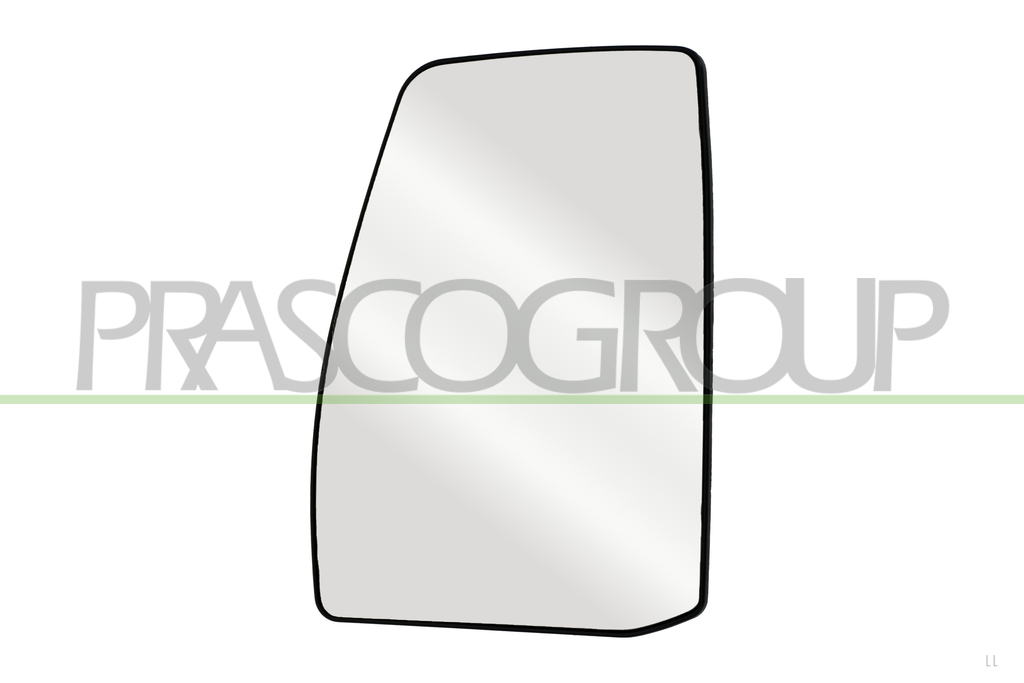 SPIEGELGLAS LINKS-OBEN-HEIZBAR-KONVEX