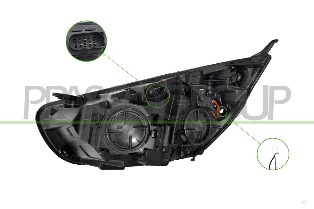 HEADLAMP RIGHT-ELECTRIC-WITH MOTOR-WITH DAY RUNNING LIGHT-LED