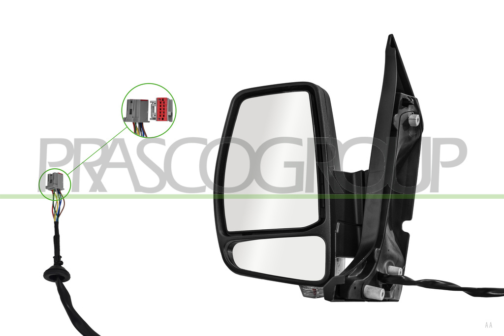 RETROVISORE SINISTRO-ELETTRICO-NERO-TERMICO-CHIUDIBILE-CON FANALE-CONVESSO-8 PINS