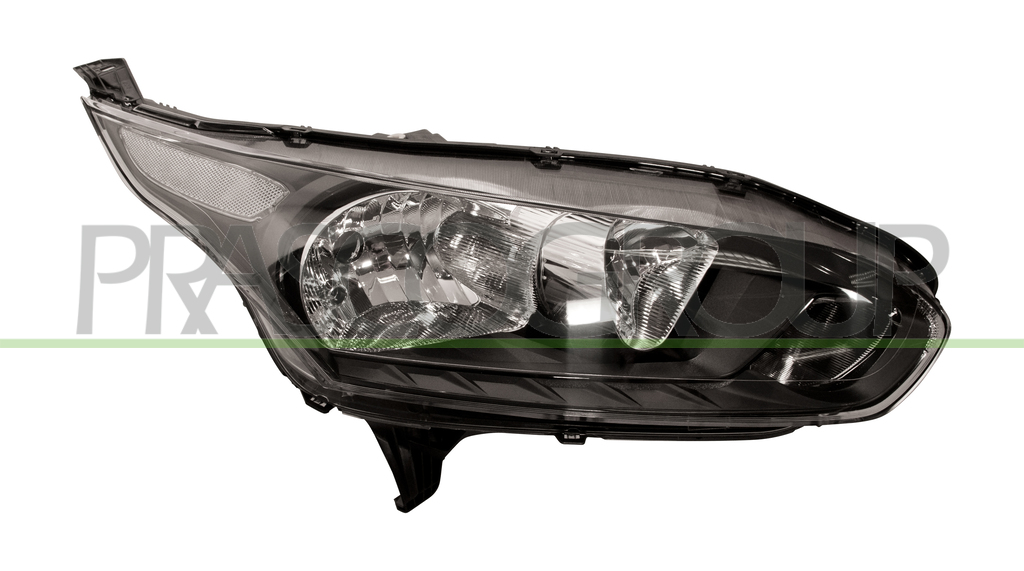 HEADLAMP RIGHT H7+H15-ELECTRIC-WITH MOTOR-BLACK-CLEAR INDICATOR
