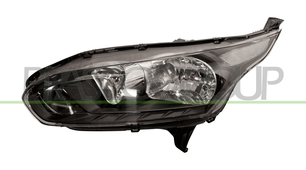 HEADLAMP LEFT H7+H15-ELECTRIC-WITH MOTOR-BLACK-CLEAR INDICATOR
