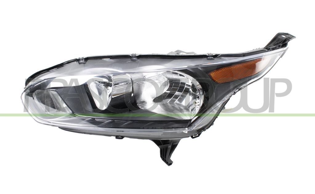 HEADLAMP LEFT H7+H15 ELECTRIC-WITH MOTOR-BLACK-AMBER INDICATOR