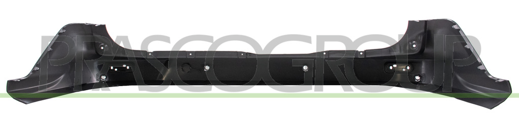 REAR BUMPER-CENTRE-BLACK-TEXTURED FINISH-WITH PDC+SENSOR HOLDERS-WITH TOW HOOK COVER