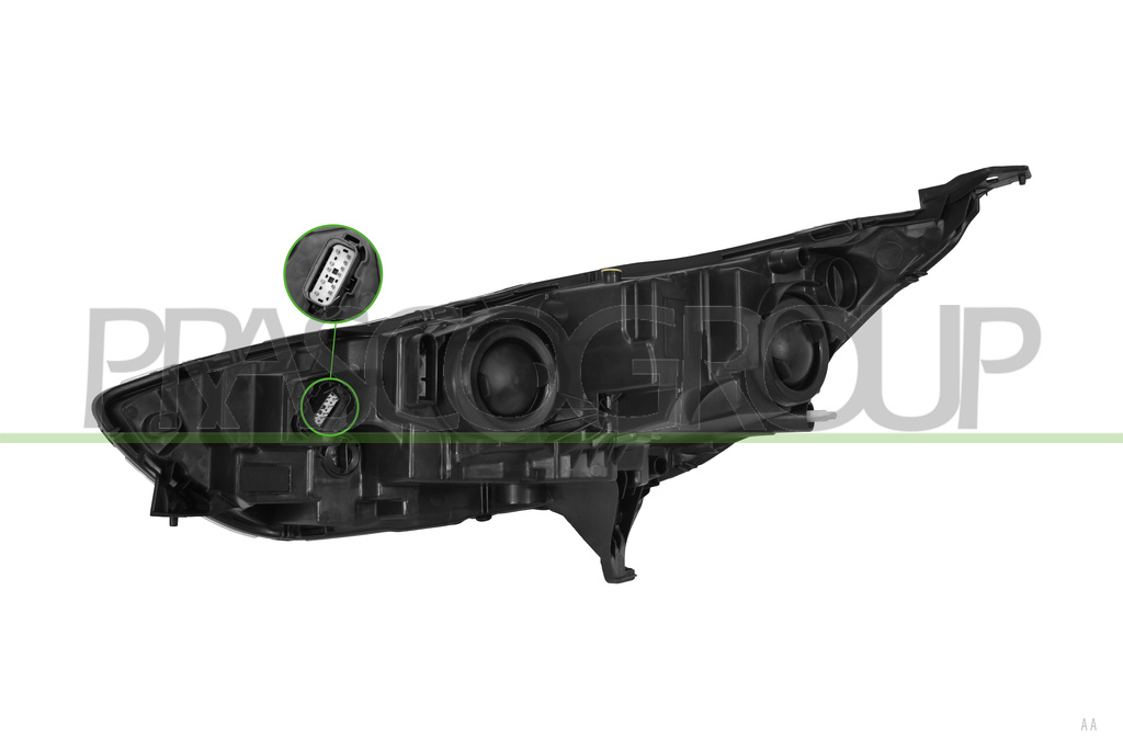 PROIETTORE DESTRO H7+H15-ELETTRICO-CON MOTORE-NERO-VERSIONE VALEO