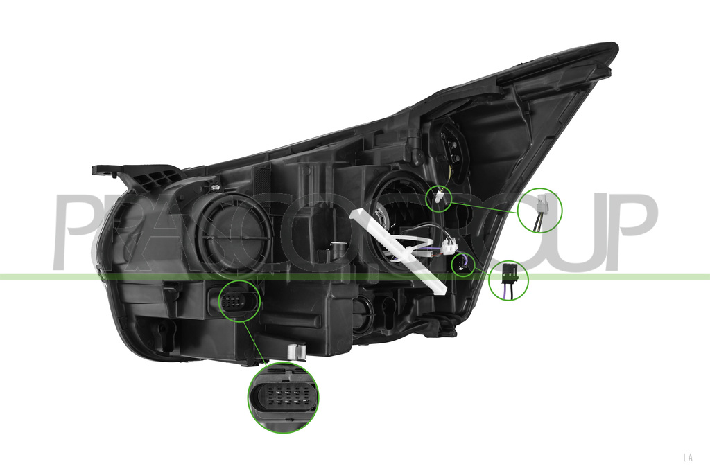 HEADLAMP RIGHT-XENON-D5S-ELECTRIC-WITH MOTOR-WITH DAY RUNNING LIGHT-LED