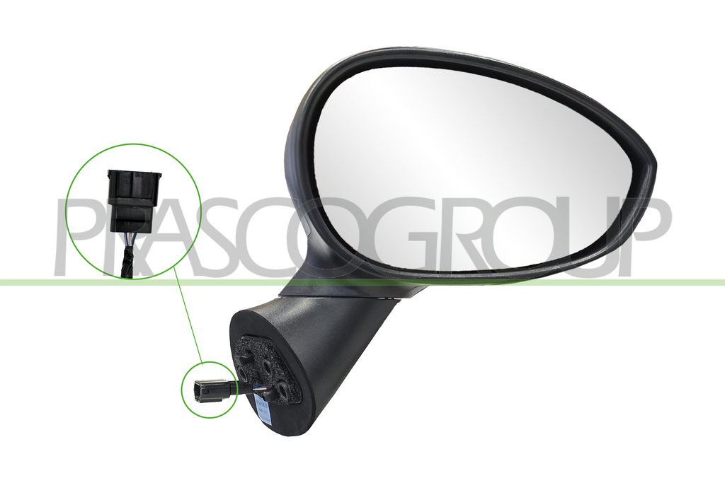 DOOR MIRROR RIGHT-ELECTRIC-PRIMED-CONVEX-CHROME-7H3P