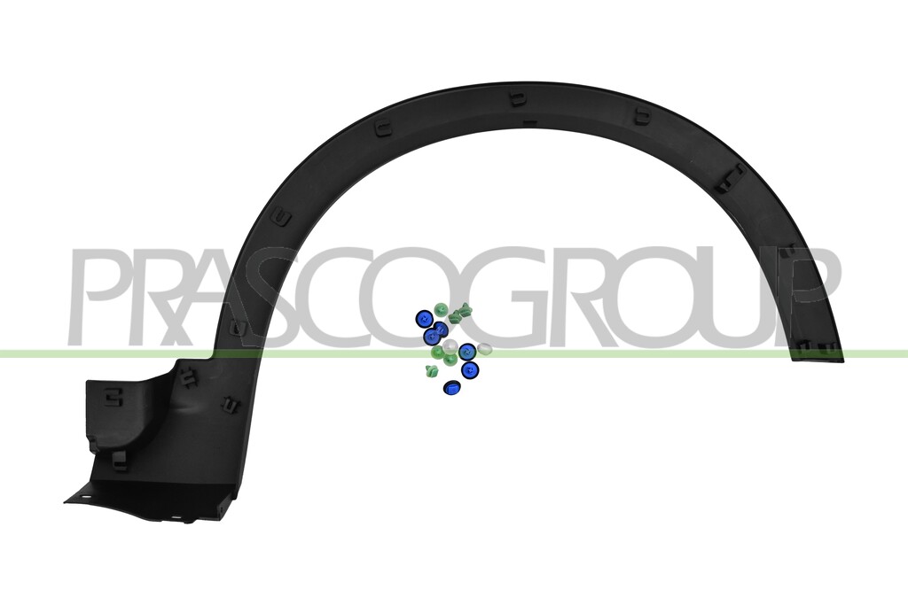 RADLAUFLEISTE VORNE LINKS-SCHWARZ-GENARBT-MIT CLIPS