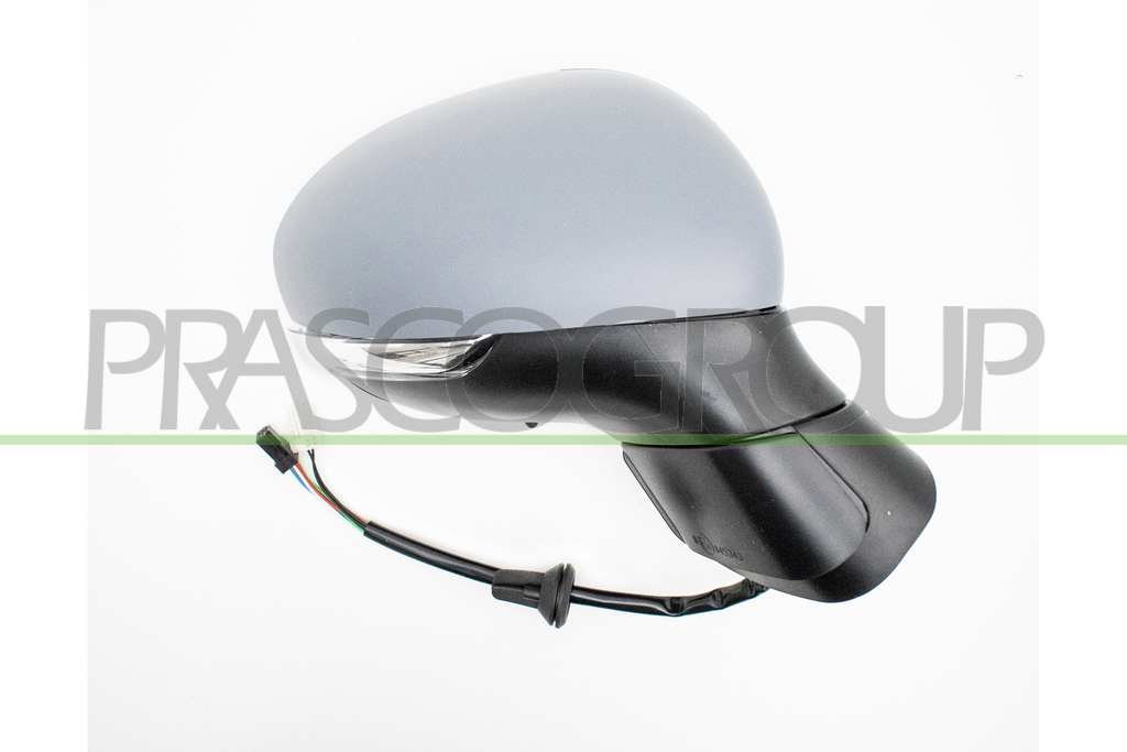 DOOR MIRROR RIGHT-ELECTRIC-HEATED-PRIMED-WITH SENSOR-WITH LAMP-CONVEX-CHROME