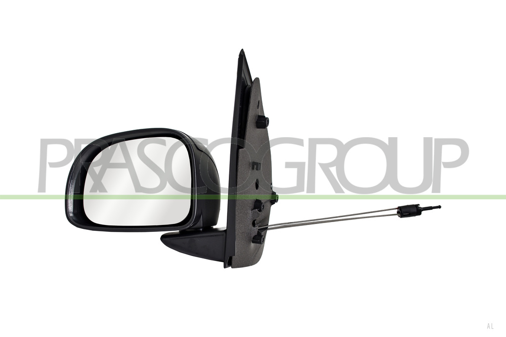 DOOR MIRROR LEFT-CABLE-BLACK-CONVEX-CHROME