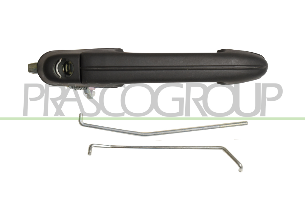 FRONT DOOR HANDLE LEFT-OUTER-BLACK-WITH KEY HOLE