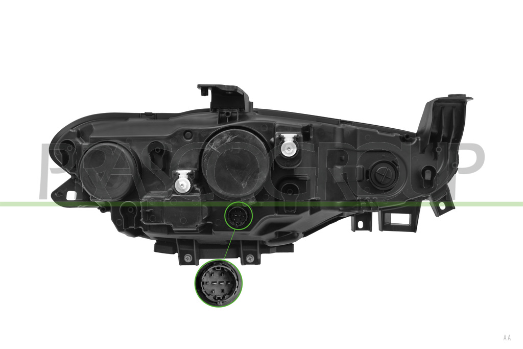 PROIETTORE SINISTRO H7+H15-ELETTRICO-CON MOTORE-NERO-VERSIONE A.L. MOD. 10/20 >