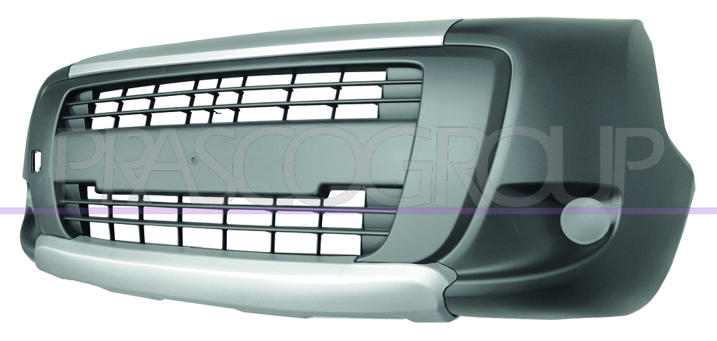 FRONT BUMPER-BLACK-WITH UPPER AND LOWER BAND SILVER PAINTED MOD. ADVENTURE