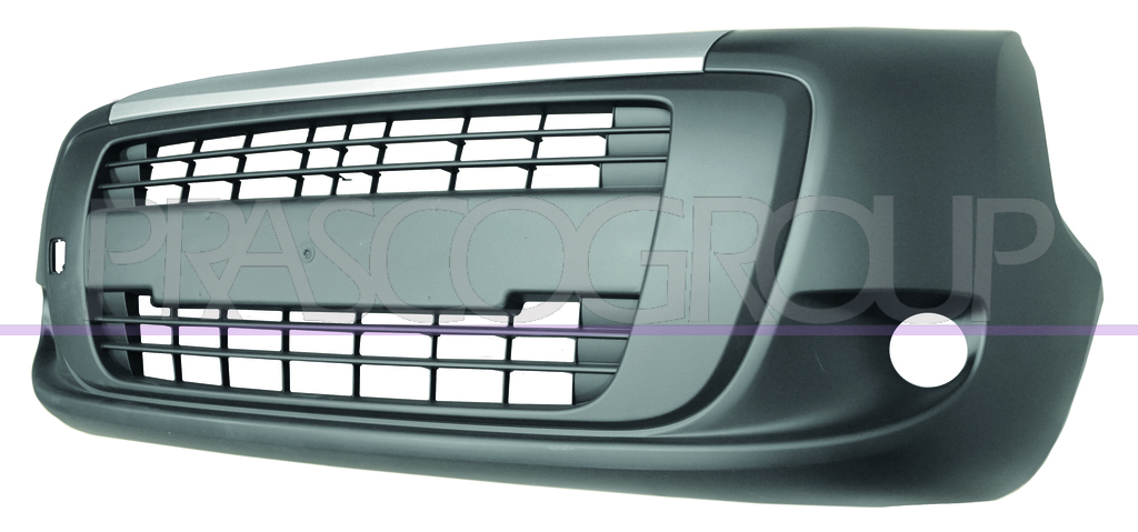 FRONT BUMPER-BLACK-WITH FOG LAMP HOLES-WITH SILVER BAND-UPPER