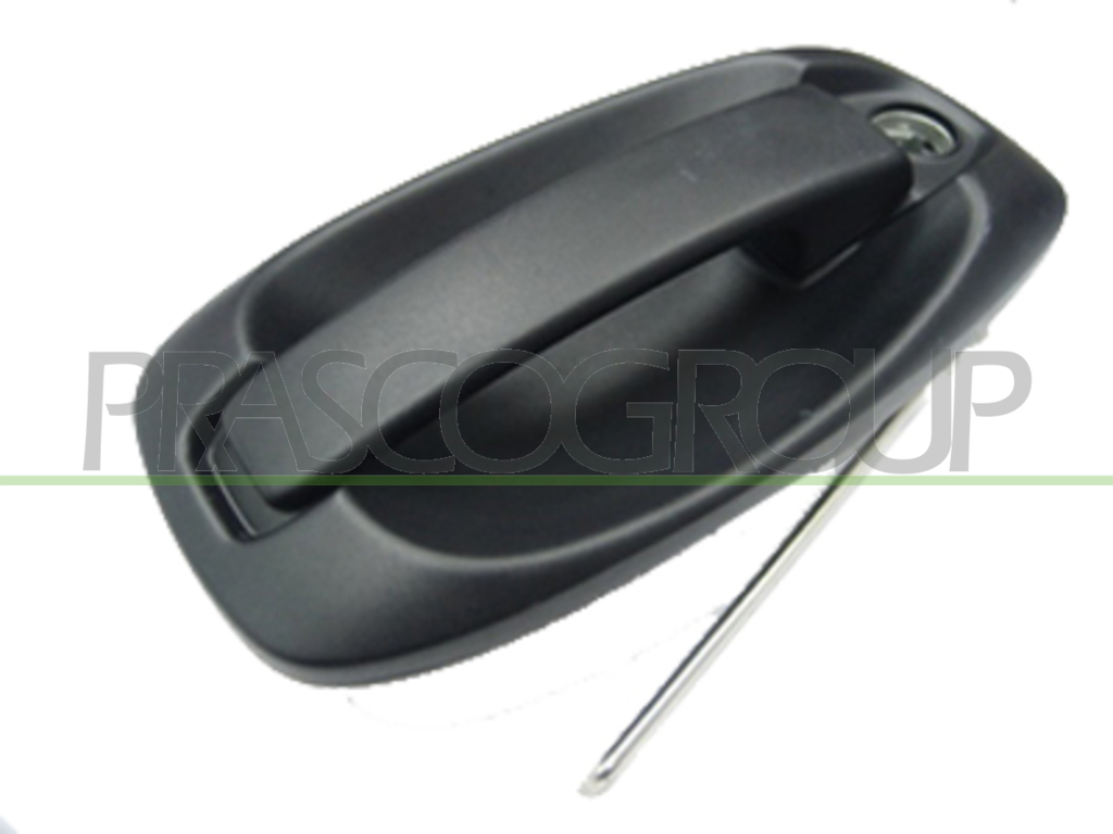 FRONT DOOR HANDLE LEFT-OUTER-BLACK-WITH KEY HOLE