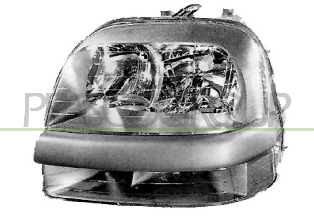 HEADLAMP RIGHT MOD. H1+H1+H7 ELECTRIC-WITHOUT MOTOR-WITH FOG LAMP