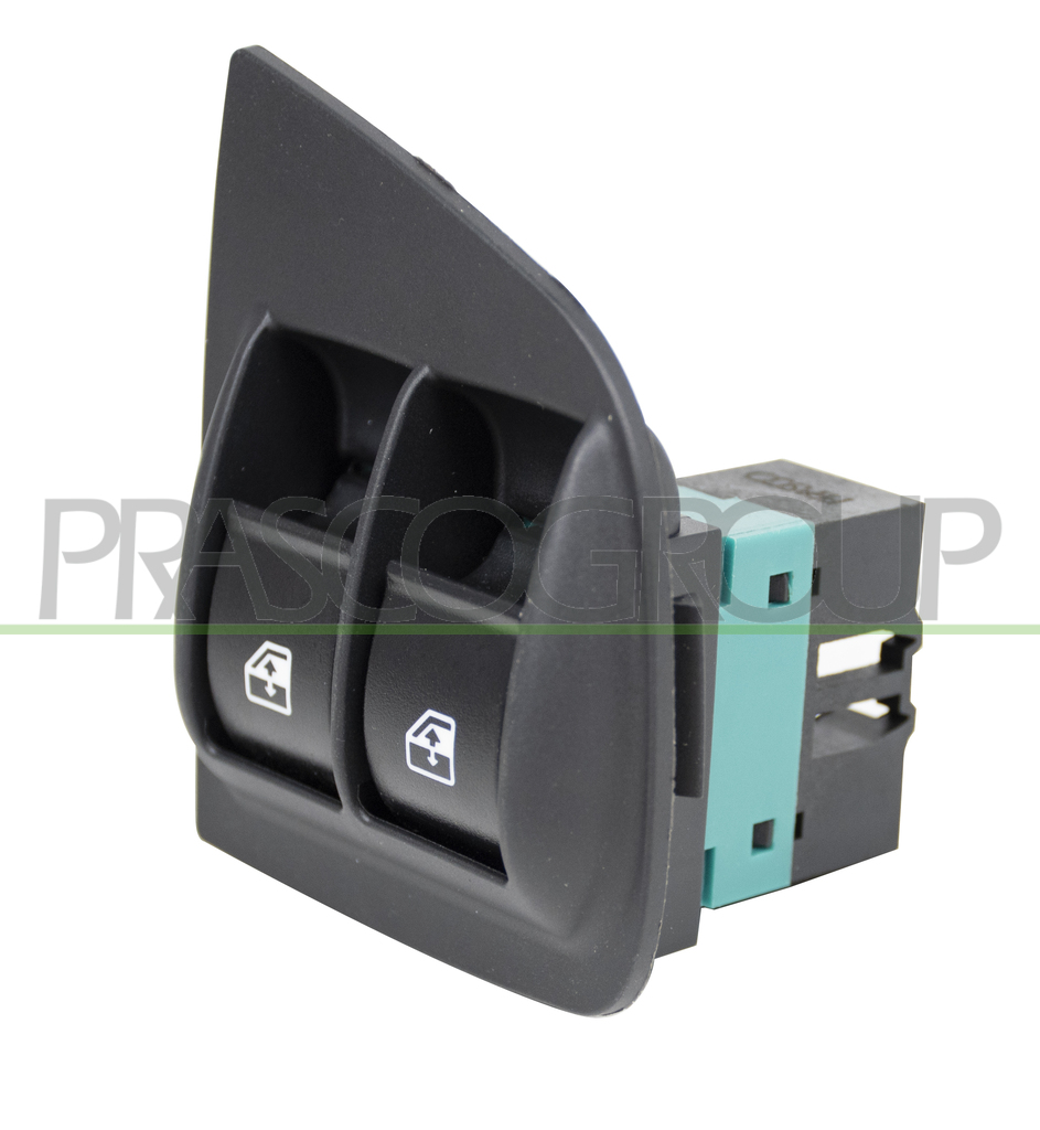 FRONT DOOR LEFT WINDOW REGULATOR PUSH-BUTTON PANEL-BLACK-2 SWITCHES-10 PINS