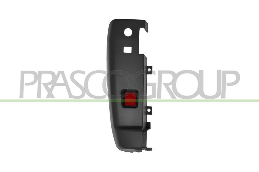 REAR BUMPER END CUP LEFT-LIGHT GRAY-TEXTURED-FINISH-COMPLETE WITH REFLECTOR-SHORT/MEDIUM NOSE VERSION (10/14M3)