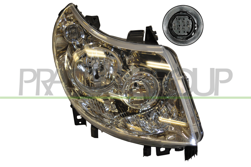 PROIETTORE DESTRO H1+H7-ELETTRICO-CON MOTORE-8 PINS MOD. > 12/10