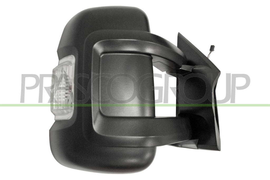 RETROVISORE DESTRO-ELETTRICO-NERO-TERMICO-CON FANALE BIANCO-CONVESSO-BRACCIO LUNGO-8 PINS