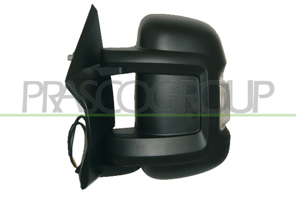 DOOR MIRROR LEFT-ELECTRIC-BLACK-HEATED-WITH SENSOR-WITH LAMP-SHORT ARM-5W LAMP