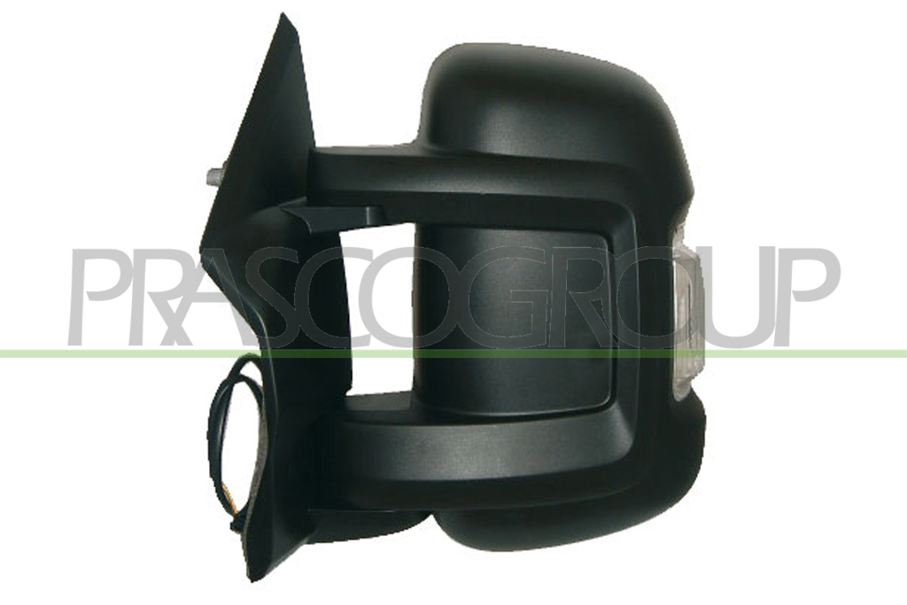 RETROVISORE SINISTRO-ELETTRICO-NERO-TERMICO-CON SONDA-CON FANALE-BRACCIO CORTO-LAMPADINA 5W