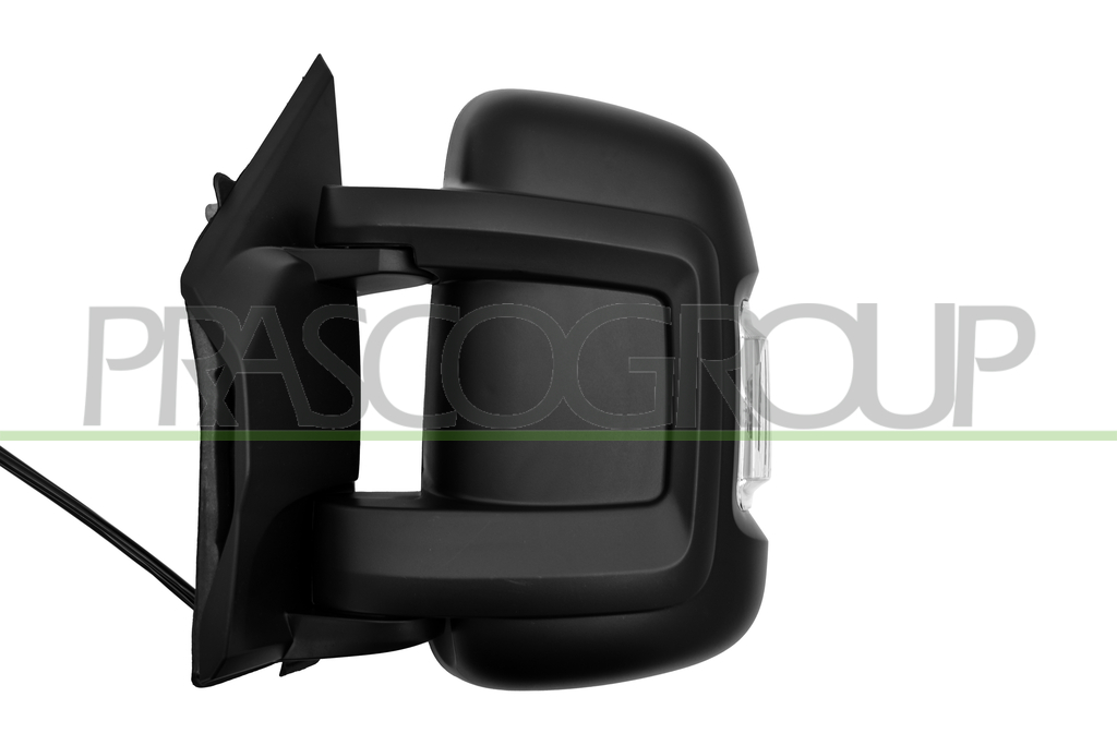 RETROVISORE SINISTRO-ELETTRICO-NERO-TERMICO-CHIUDIBILE-CON FANALE-CON SONDA-LAMPADINA 5W-BRACCIO CORTO-CONVESSO-12 PINS