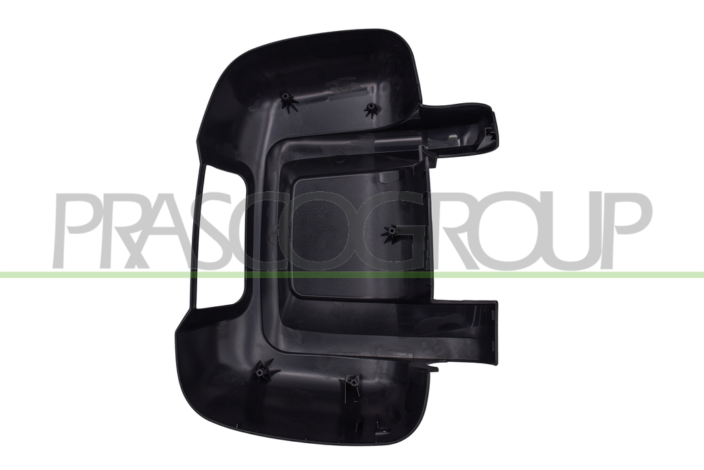 DOOR MIRROR COVER LEFT-BLACK-WITH LAMP HOLE-SHORT ARM