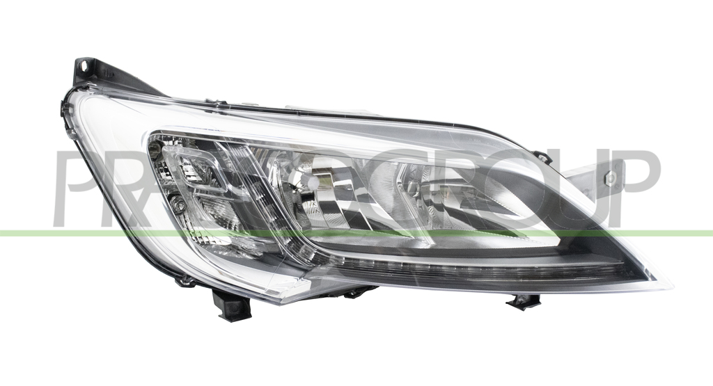 HEADLAMP RIGHT H7+H7 ELECTRIC-WITH MOTOR-WITH STATIC CORNERING LAMP-LED-CHROME