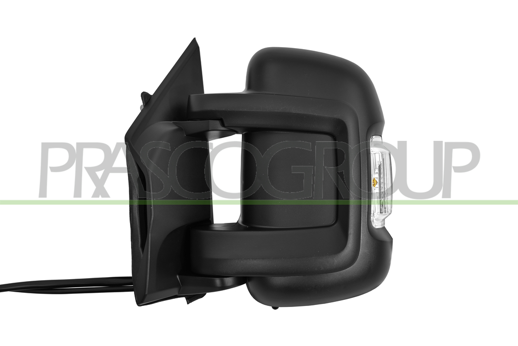 RETROVISORE SINISTRO-ELETTRICO-NERO-TERMICO-CHIUDIBILE-CON FANALE-LAMPADINA 16W-CON SONDA-CON BLIS-BRACCIO CORTO-CONVESSO-14 PIN