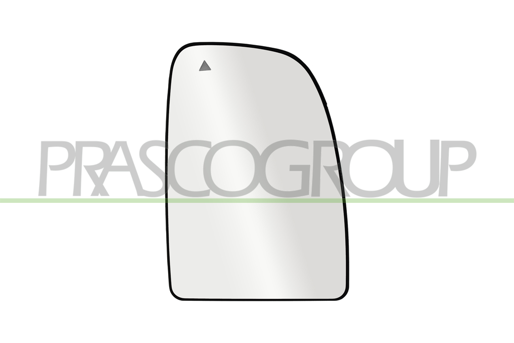 MIRROR GLASS BASE RIGHT-UPPER-HEATED-WITH BLIS-CONVEX