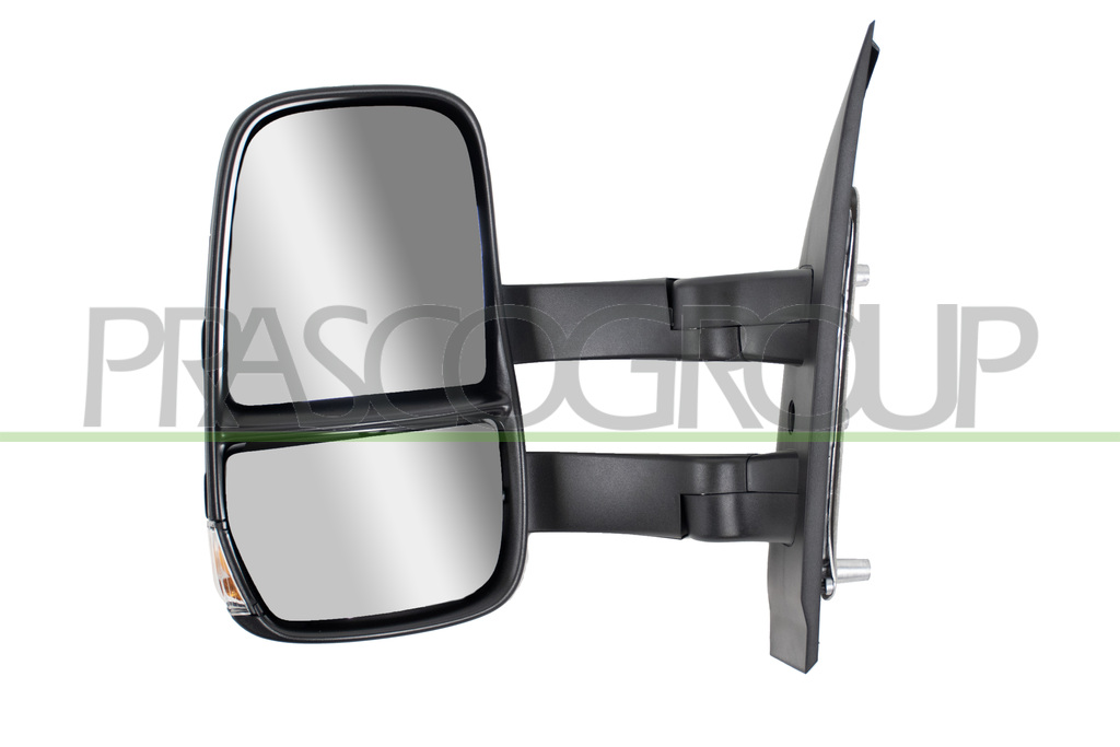 SPIEGEL LINKS-AUSSENVERSTELLBAR-SCHWARZ-MIT LANGEM ARM-MIT BLINKER-MIT SENSOR-KONVEX