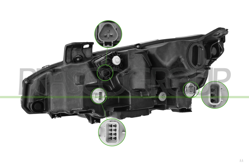 SCHEINWERFER RECHTS-MIT LWR-MIT MOTOR-MIT TAGFAHRLICHT-LED MOD. 4 TUERIG