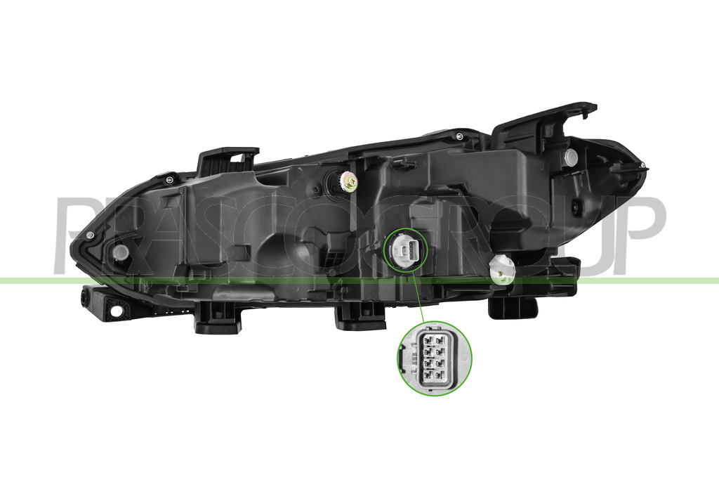 OPTICA DERECHA H4-MANUAL/ELECTRICA-NEGRA-SIN MOTOR