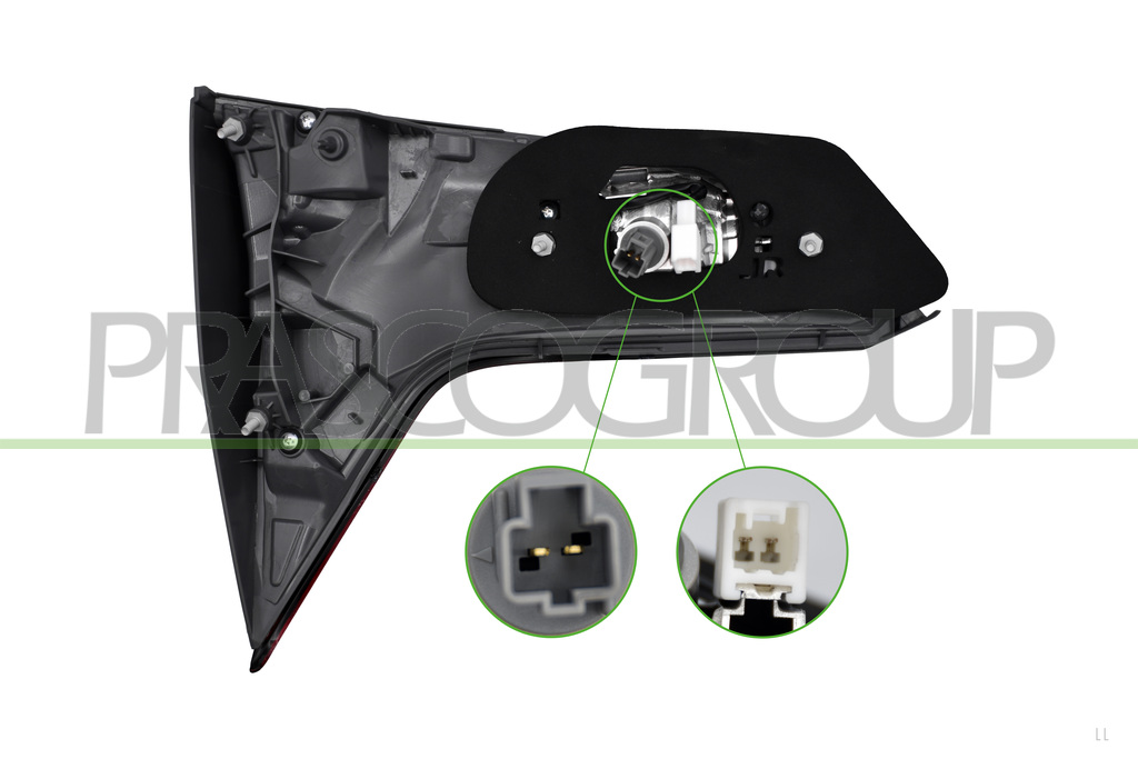 TAIL LAMP RIGHT-INNER-WITH BULB HOLDER-DARK BASE-LED