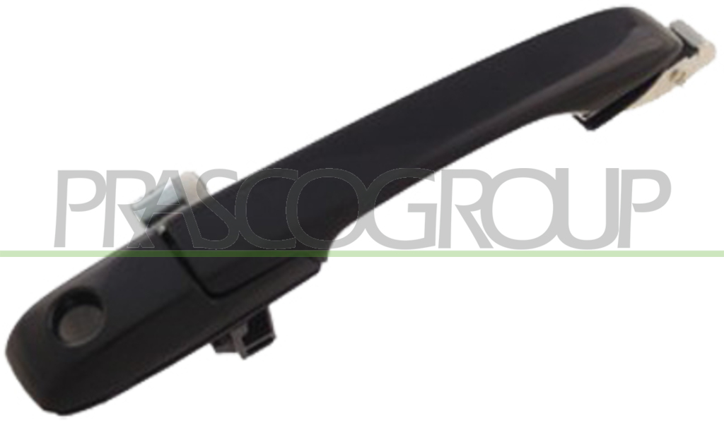 FRONT DOOR HANDLE RIGHT-OUTER-SMOOTH-BLACK-WITH KEY HOLE