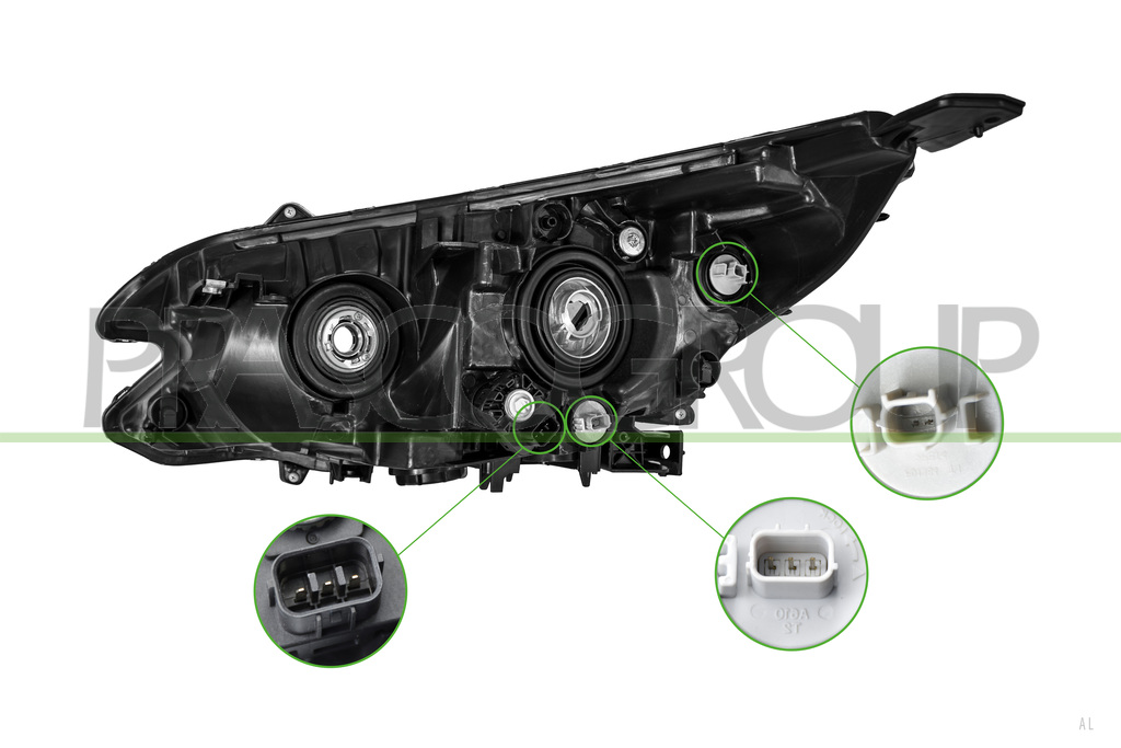 OPTICA DERECHA H11+HB3 ELECTRICA-CON MOTOR-CON LUZ DIURNA-LED
