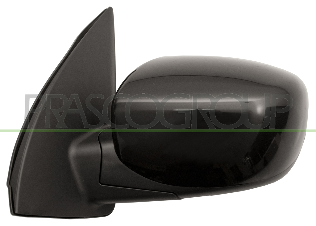 DOOR MIRROR LEFT-CABLE-BLACK-CONVEX-CHROME