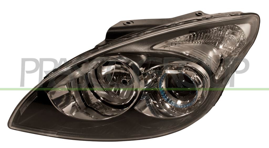 SCHEINWERFER LINKS-H1+H7-MIT LWR-OHNE MOTOR-SCHWARZ MOD. 04/09 >