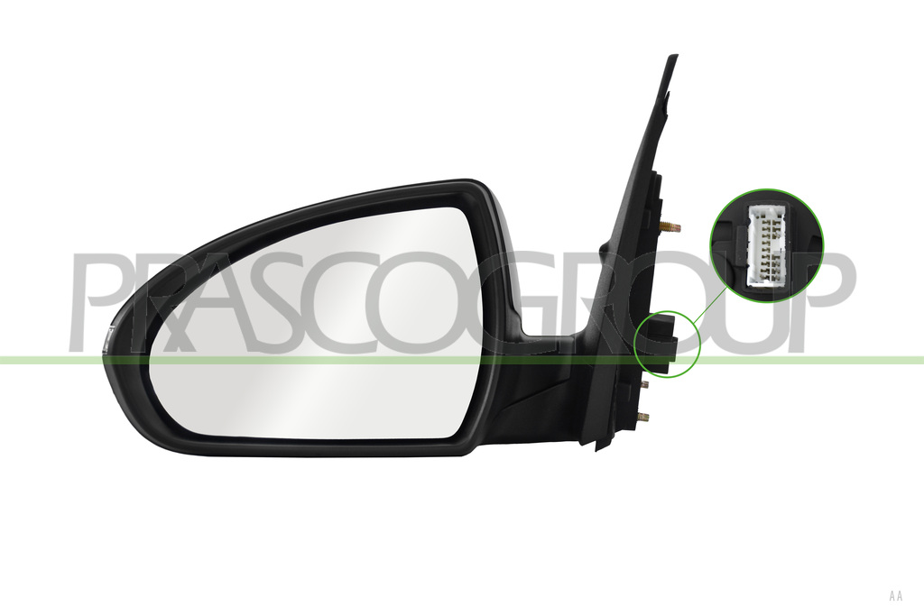 DOOR MIRROR LEFT-ELECTRIC-PRIMED-WITH LAMP-CONVEX-5 PINS
