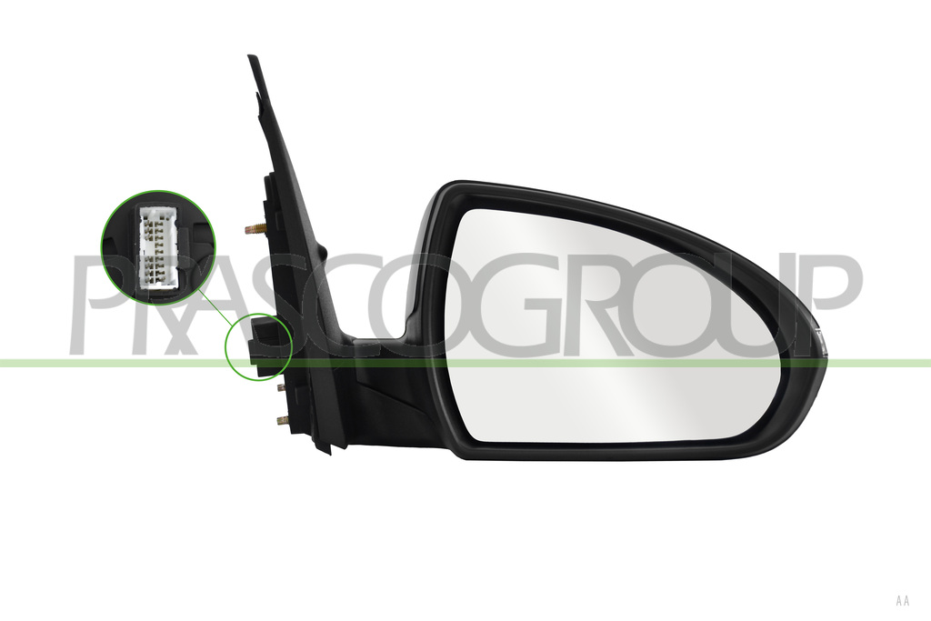 ESPEJO DERECHO-ELECTRICO-IMPRIMADO-TERMICO-ABATIBLE-CON PILOTO-CONVEXO-8 PINES