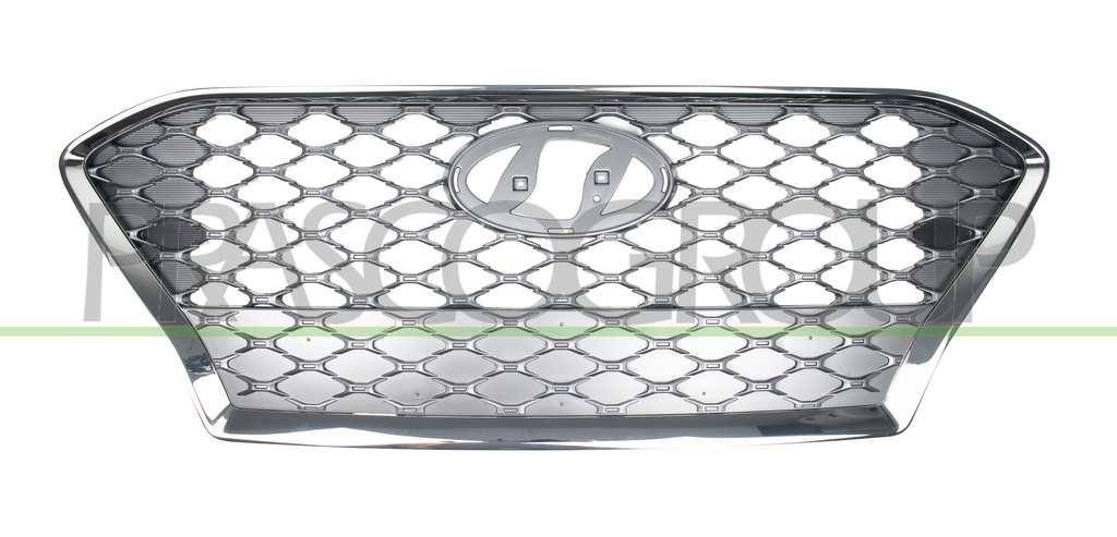 GRILLE CALANDRE-ARGENT AVEC CADRE CHROME'