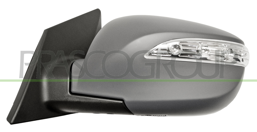 DOOR MIRROR LEFT-ELECTRIC-FOLDABLE-PRIMED-WITH LAMP-CONVEX-CHROME-8H7P