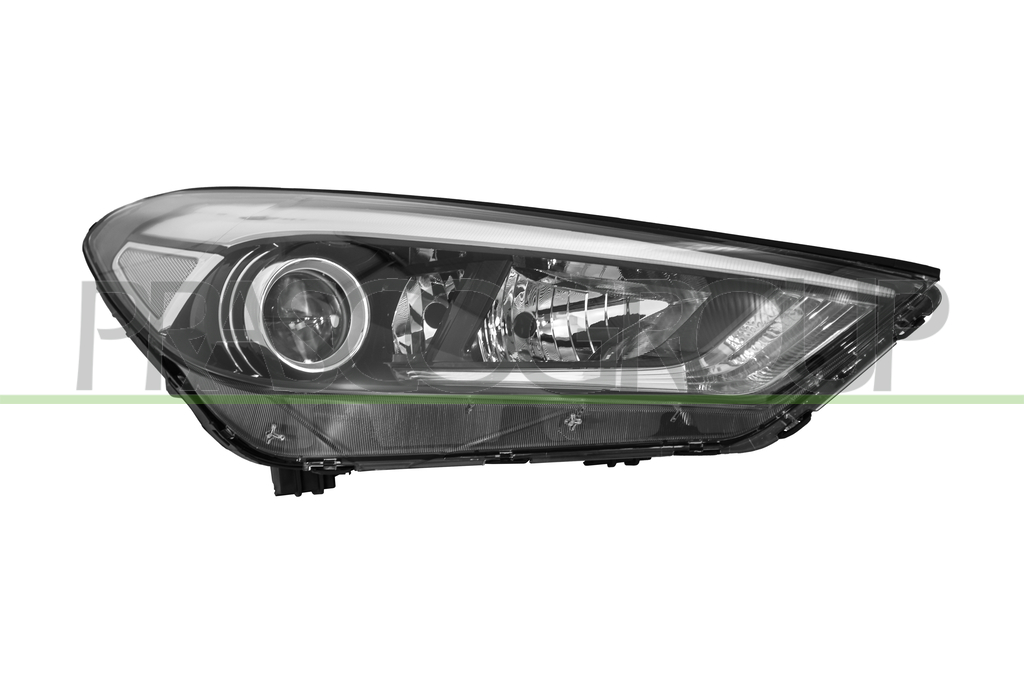 PROIETTORE DESTRO H7+H7+H7-ELETTRICO-CON MOTORE-CON LUCE DIURNA-NERO-LED