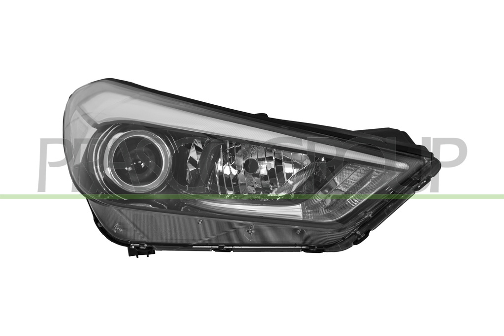 PROIETTORE DESTRO H7+H7+H7-ELETTRICO-CON MOTORE-CON LUCE DIURNA-NERO-LED