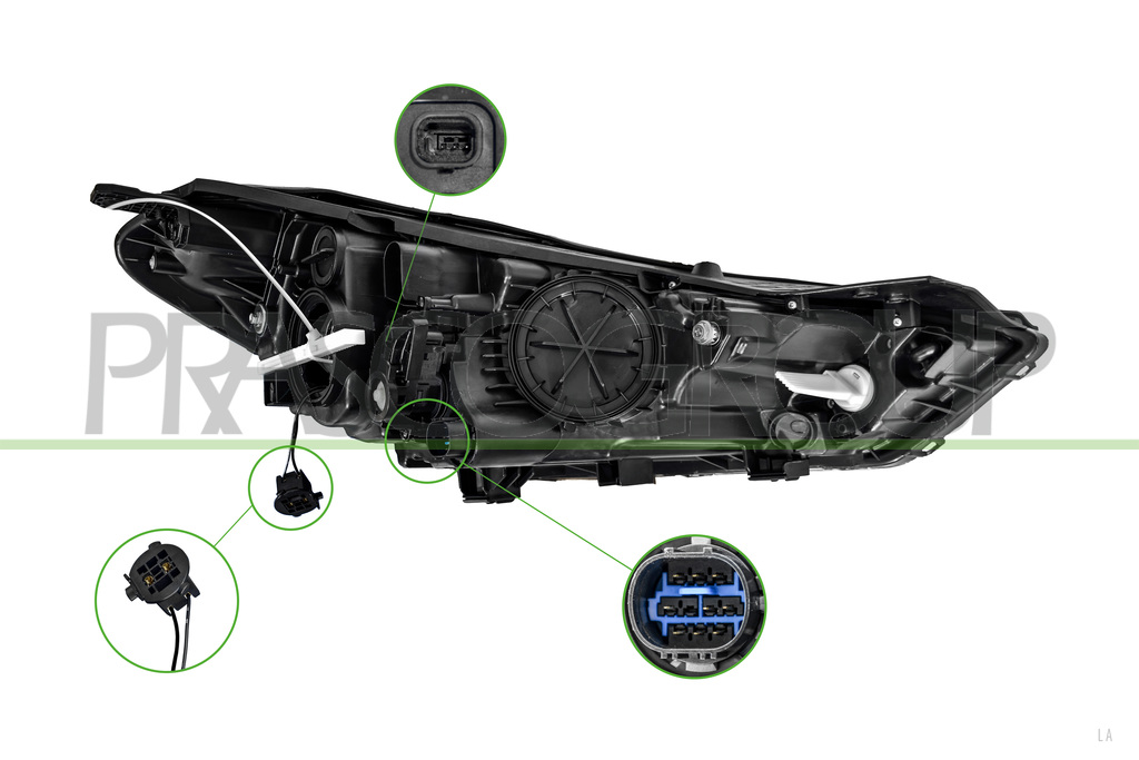 SCHEINWERFER LINKS H7+H7+H7-MIT LWR-MIT MOTOR-MIT TAGFAHRLICHT-LED-SCHWARZ