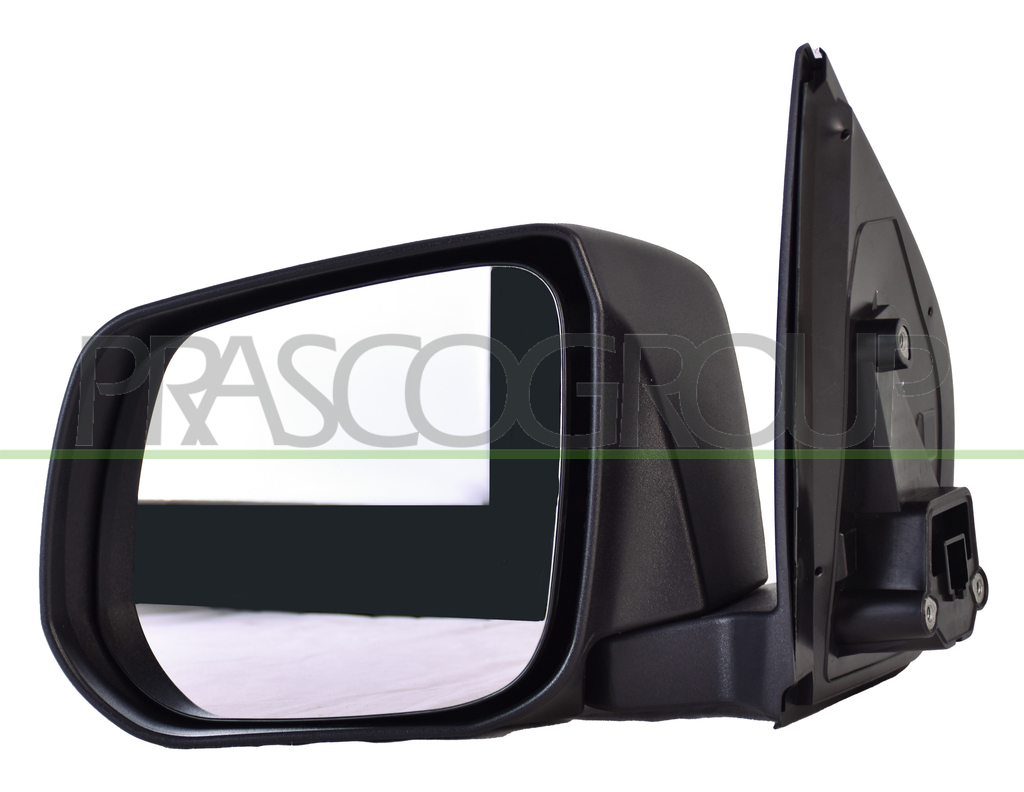 DOOR MIRROR LEFT-MANUAL-BLACK-CONVEX-CHROME