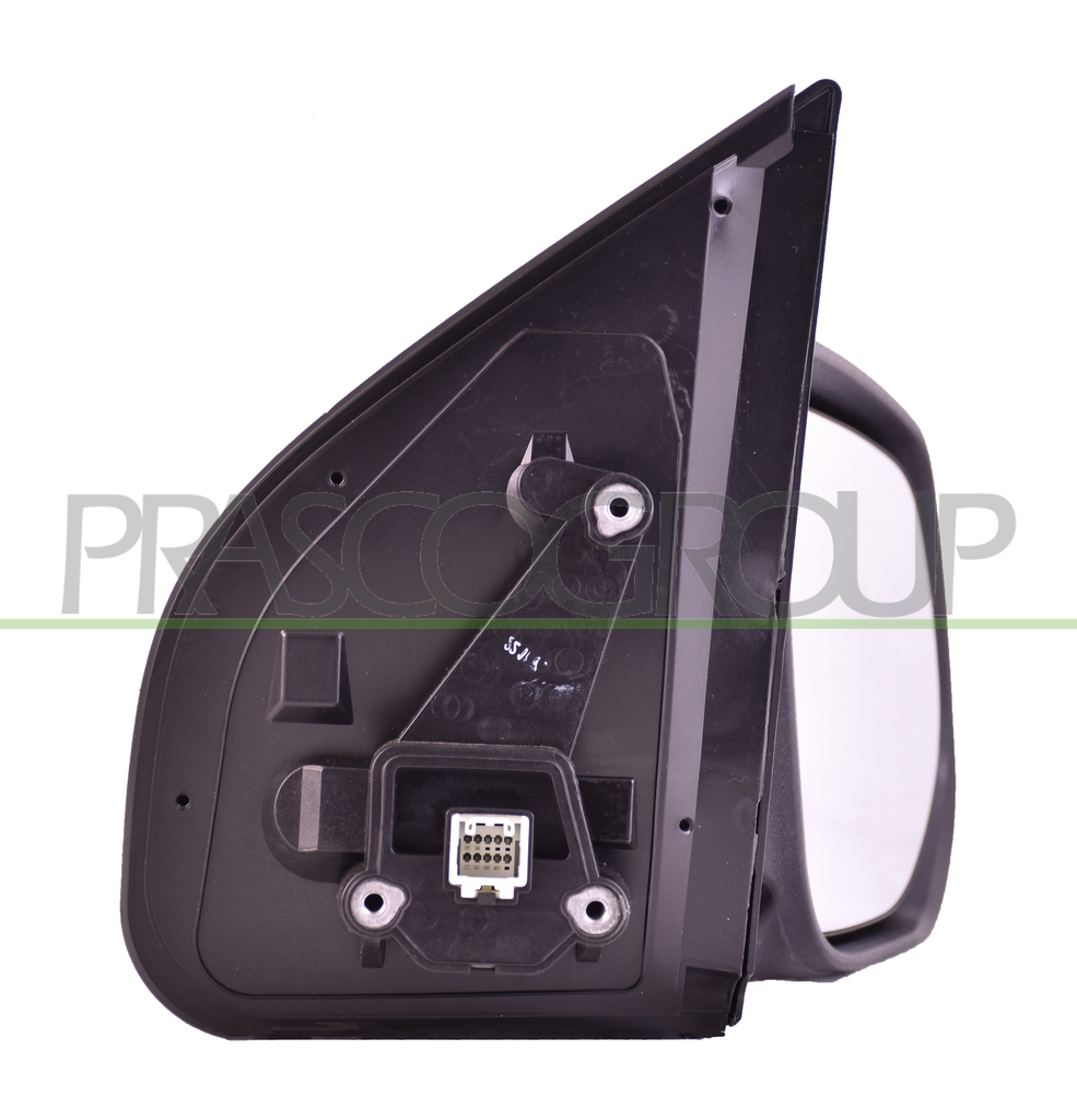 DOOR MIRROR RIGHT-ELECTRIC-BLACK-WITH LAMP-CONVEX-CHROME-WITH CHROME COVER