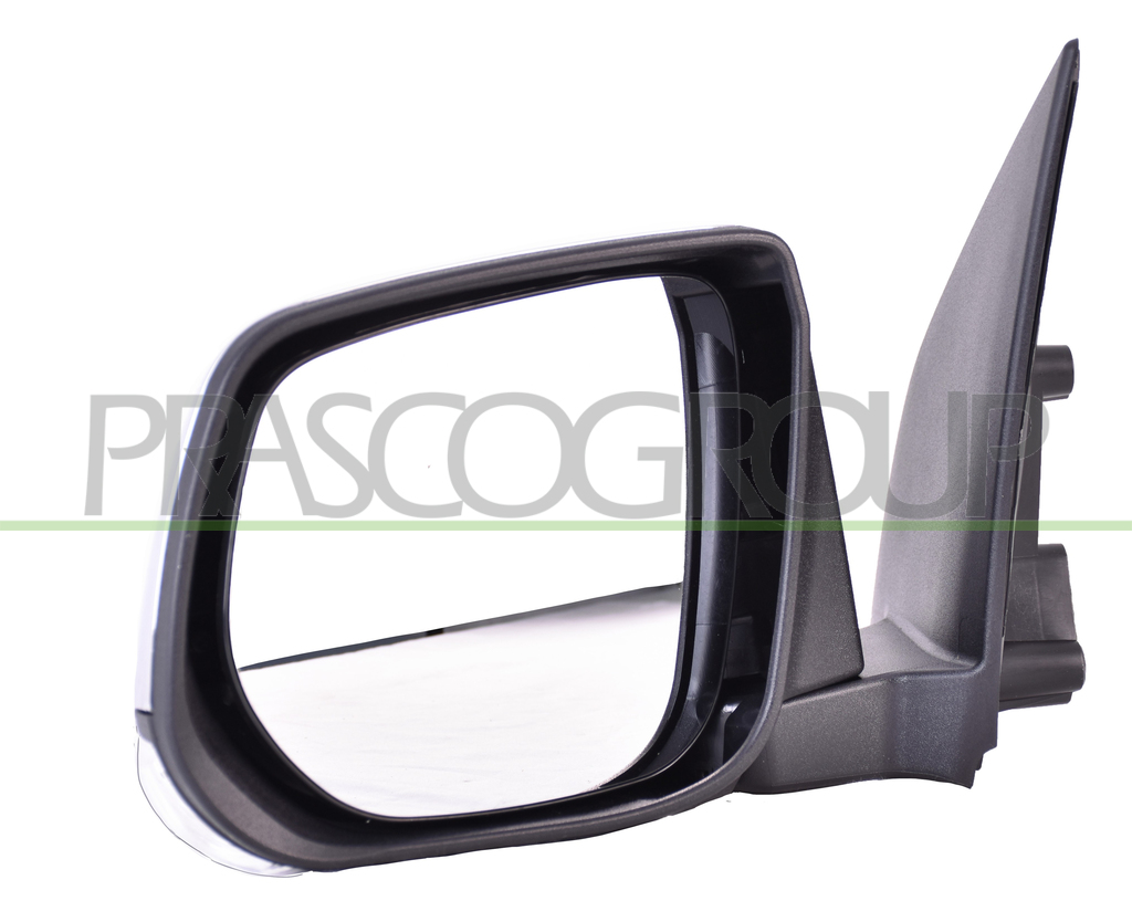 RETROVISORE SINISTRO-ELETTRICO-NERO-CON FANALE-CONVESSO-CON CALOTTA CROMATA