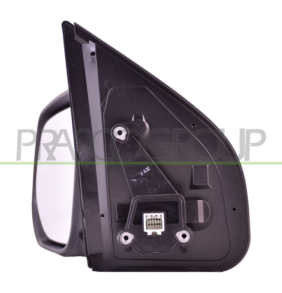RETROVISORE SINISTRO-ELETTRICO-NERO-CON FANALE-CONVESSO-CON CALOTTA CROMATA