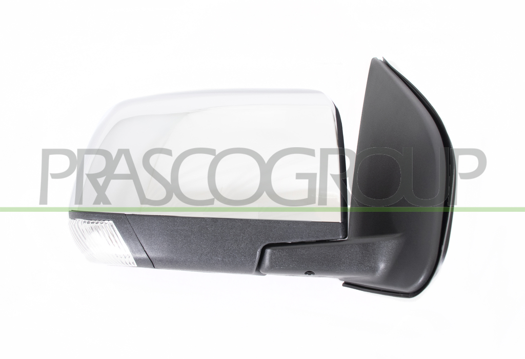 ESPEJO DERECHO ELECTRICO-NEGRO-ABATIBLE-CON PILOTO-CONVEXO/CROMADO-CON CARCASA CROMADA